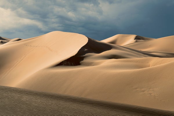 Dramatically swept sand dunes