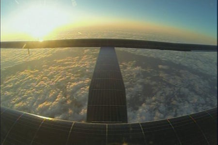 A sunset over the Pacific Ocean captured by Pilot André Borschberg.