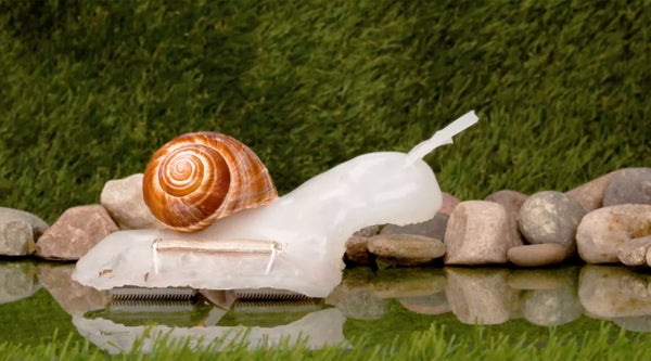 Robotic snail powered by breakthrough self-healing, electrically conductive material.
