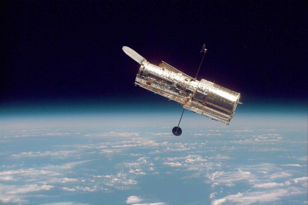 Hubble telescope orbits above Earth