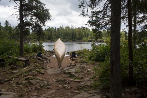 Hundreds of freshwater lakes make up the Boundary Waters in the northern woods of Minnesota.