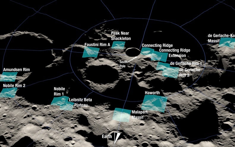 NASA Unveils Candidate Landing Sites for Artemis Astronauts