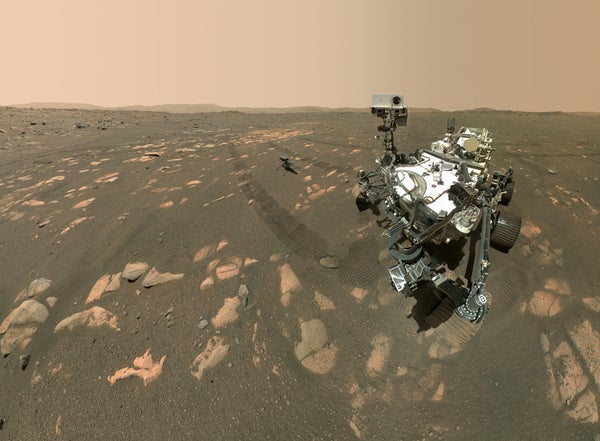 NASA's Perseverance Mars rover on the surface of Mars.