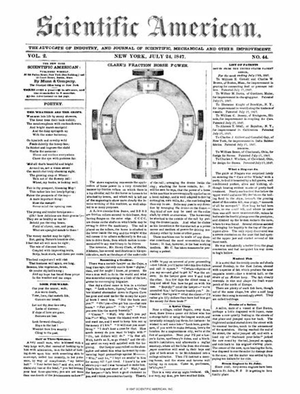 Scientific American Magazine Vol 2 Issue 44