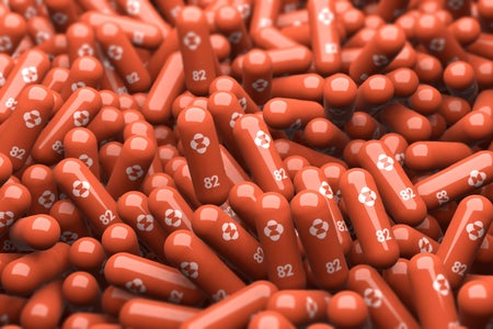 Molnupiravir capsule antiviral drug pill for anti Corona virus(COVID-19) developed by Merck and Co.
