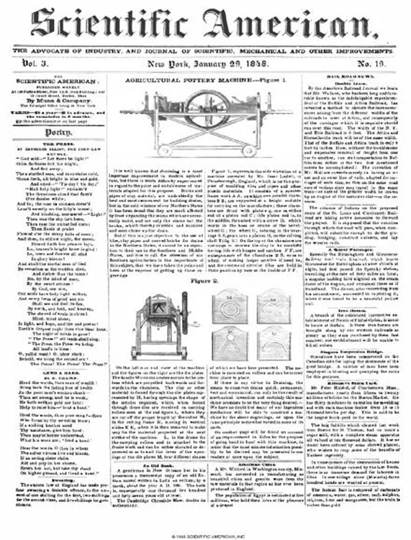 Scientific American Magazine Vol 3 Issue 19