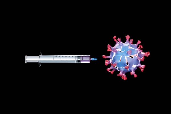 Syringe shattering coronavirus.