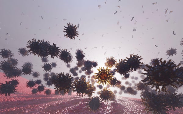 Poliovirus with receptors (spikes)