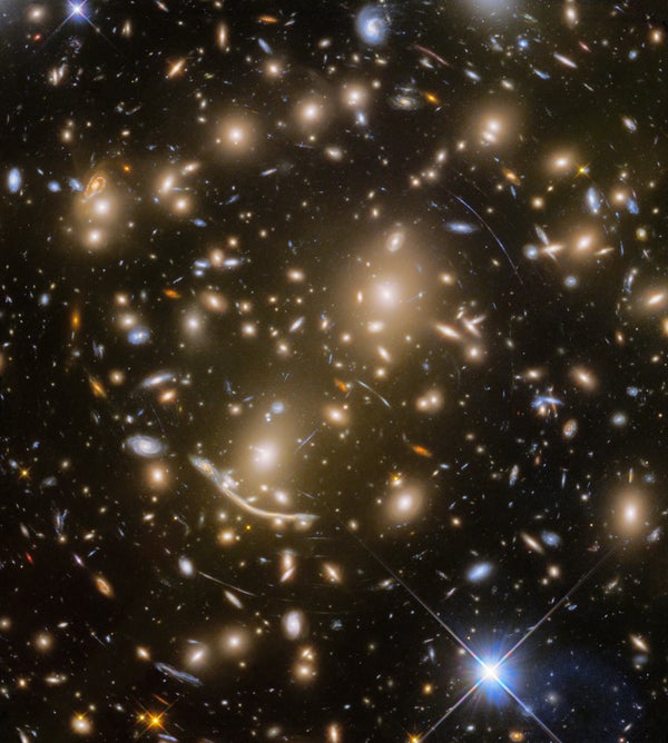 A bright cluster of stars.