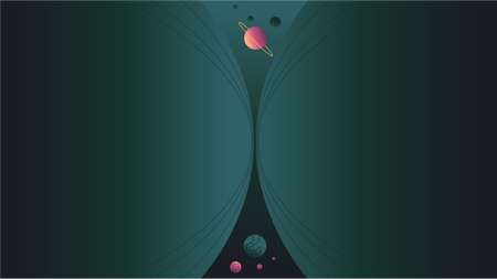 A conceptual illustration showing a wormhole tunnel through space time