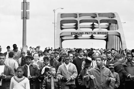 Civil Rights march from Selma to Montgomery in Alabama on March 9, 1965.