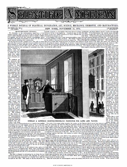 Scientific American Magazine Vol 25 Issue 20