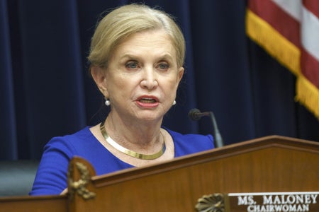 Carolyn Maloney speaking.