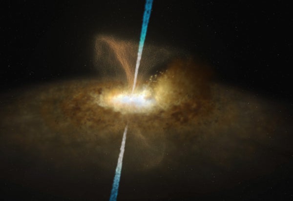 Artist's impression of the active galactic nucleus of Messier 77