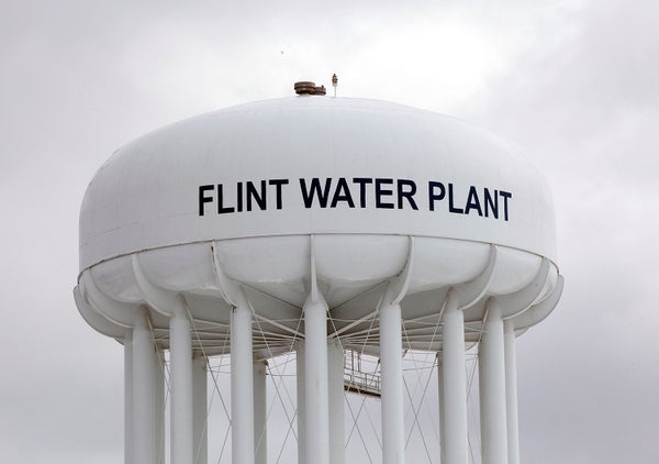 Flint water tower