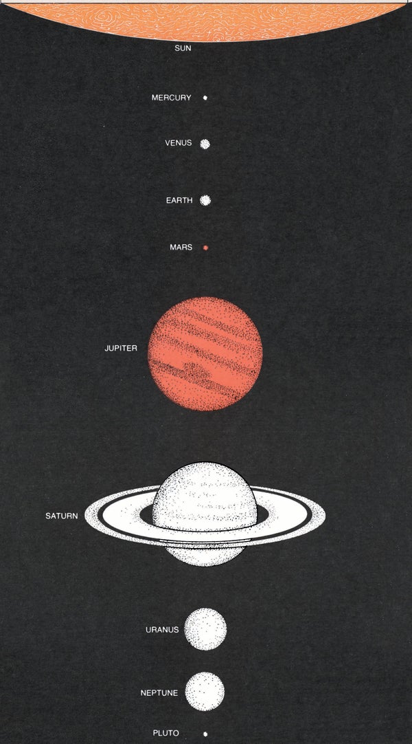 Illustration of the planets in space.