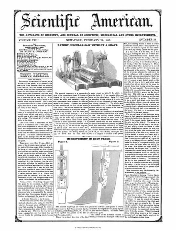 Scientific American Magazine Vol 8 Issue 24