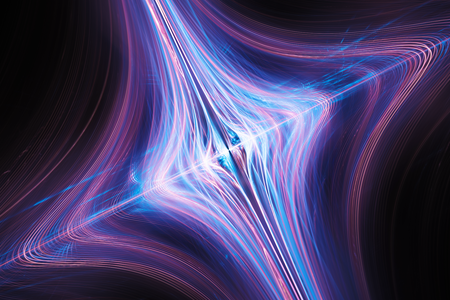 Colorful glowing time-space curvature abstract background