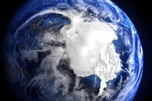 Detailed image of Antarctica created with elements furnished by NASA satellite imagery