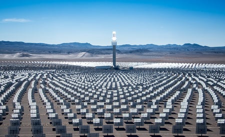 110-megawatt Crescent Dunes Solar Energy Facility in Nevada