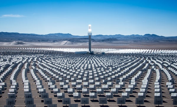 110-megawatt Crescent Dunes Solar Energy Facility in Nevada