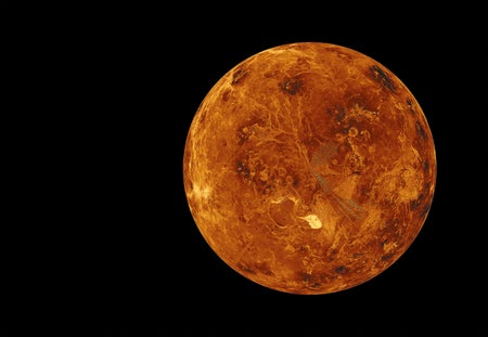 Global view of the northern hemisphere of Venus.
