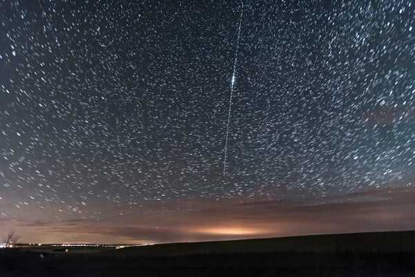 Iridium satellite flare in southern Alberta, Canada