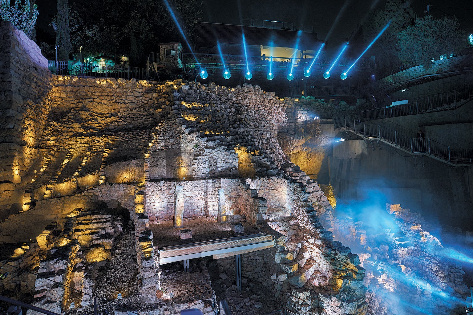 A nighttime sound and light show highlighting the ancient Judean past.