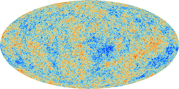 The cosmic microwave background as seen by the European Space Agency's Planck satellite.