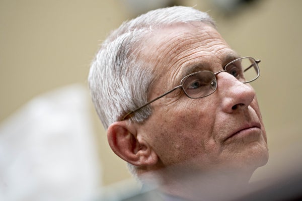 Close-up profile of Anthony Fauci.