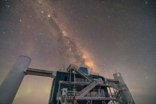 IceCube lab under the Milky Way