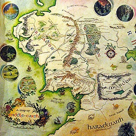 jrr tolkien middle earth map