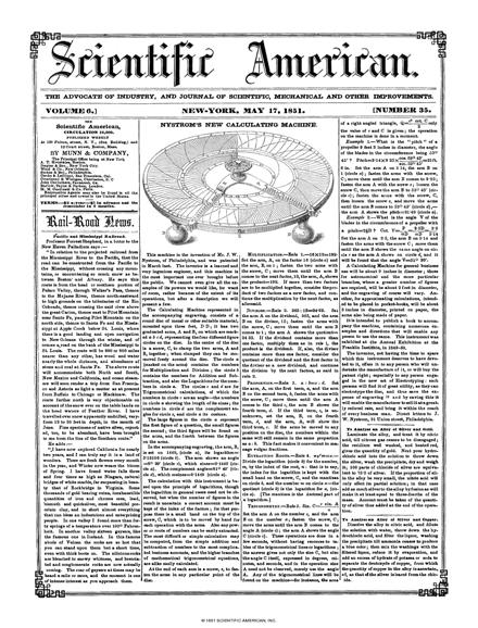 Scientific American Magazine Vol 6 Issue 35