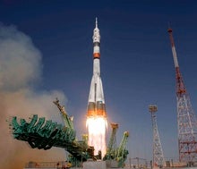 Russian Crew Arrives at Space Station for a Historic Film Shoot