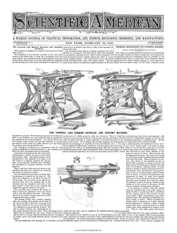 Scientific American Magazine Vol 26 Issue 7