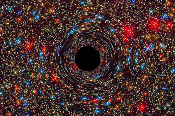A multicolor rendition of a black hole.