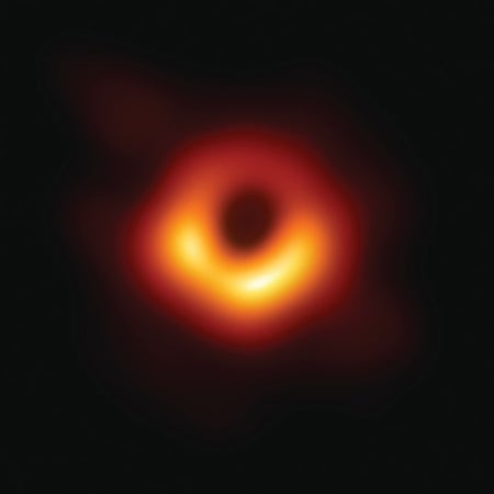FIRST-EVER IMAGE of the shadow of the supermassive black hole at the heart of the galaxy Messier 87.