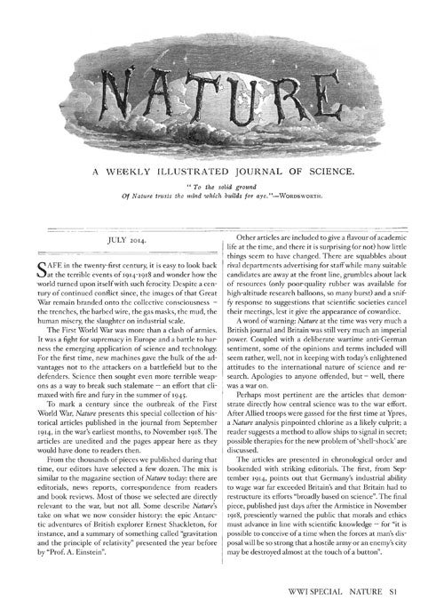 Nature at War: A special collection of articles originally published between 1914 and 1918