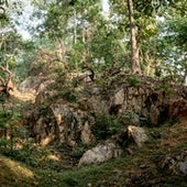 Abandoned quarry at Jaitur Pen sacred site.