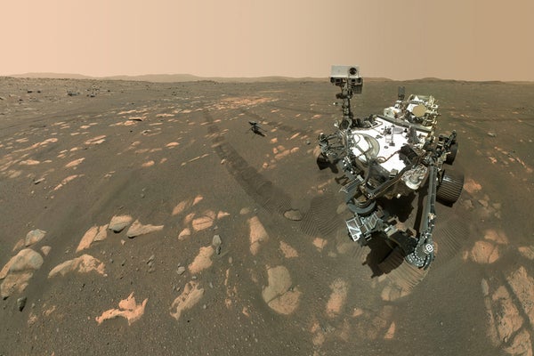 NASA's Perseverance Mars rover takes a selfie.