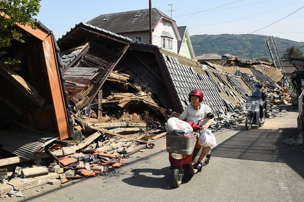 collapsed houses