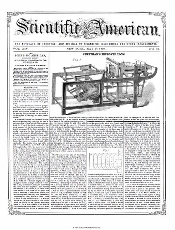 Scientific American Magazine Vol 14 Issue 38