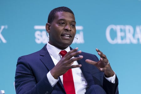 Environmental Protection Agency administrator Michael Regan speaks during the 2022 CERAWeek by S&P Global conference in Houston, Texas, on March 10, 2022.