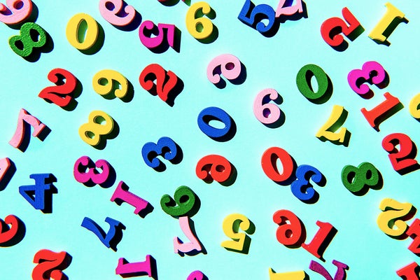 Colorful numbers against a light blue background.