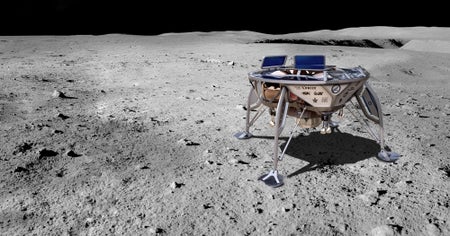 An artist's rendition of a lunar spacecraft built by the nonprofit organization SpaceIL