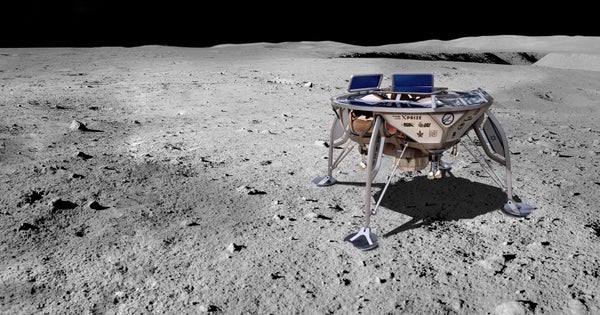 An artist's rendition of a lunar spacecraft built by the nonprofit organization SpaceIL