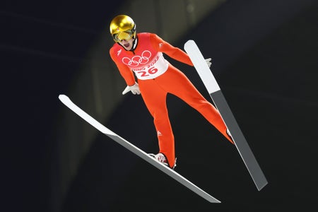 Skier mid-air