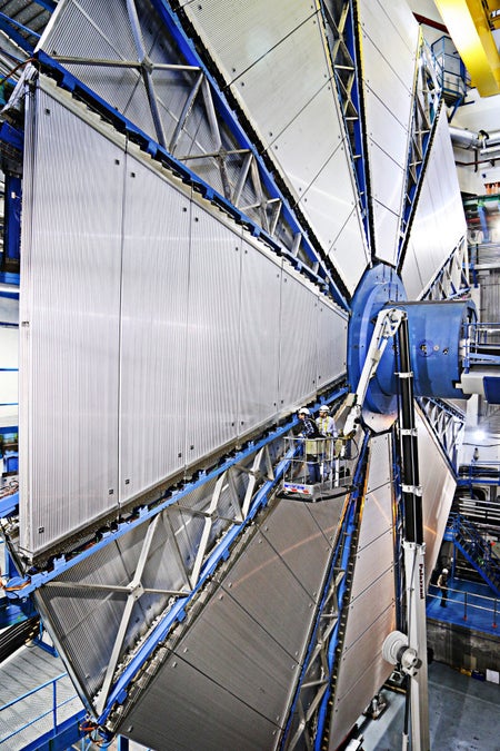 A photograph of the ATLAS detector at CERN