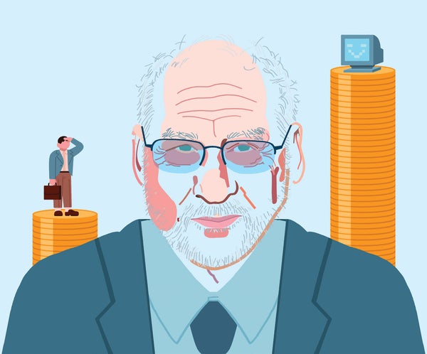 Illustration of Joseph Stiglitz.