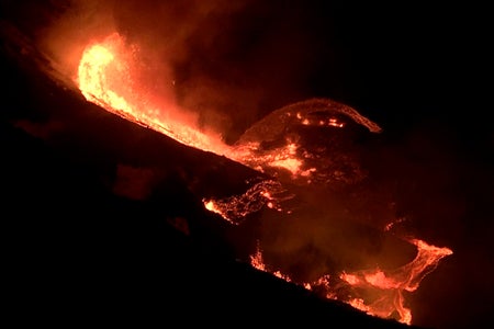 An eruption started at Kīlauea summit on December 20, 2020.